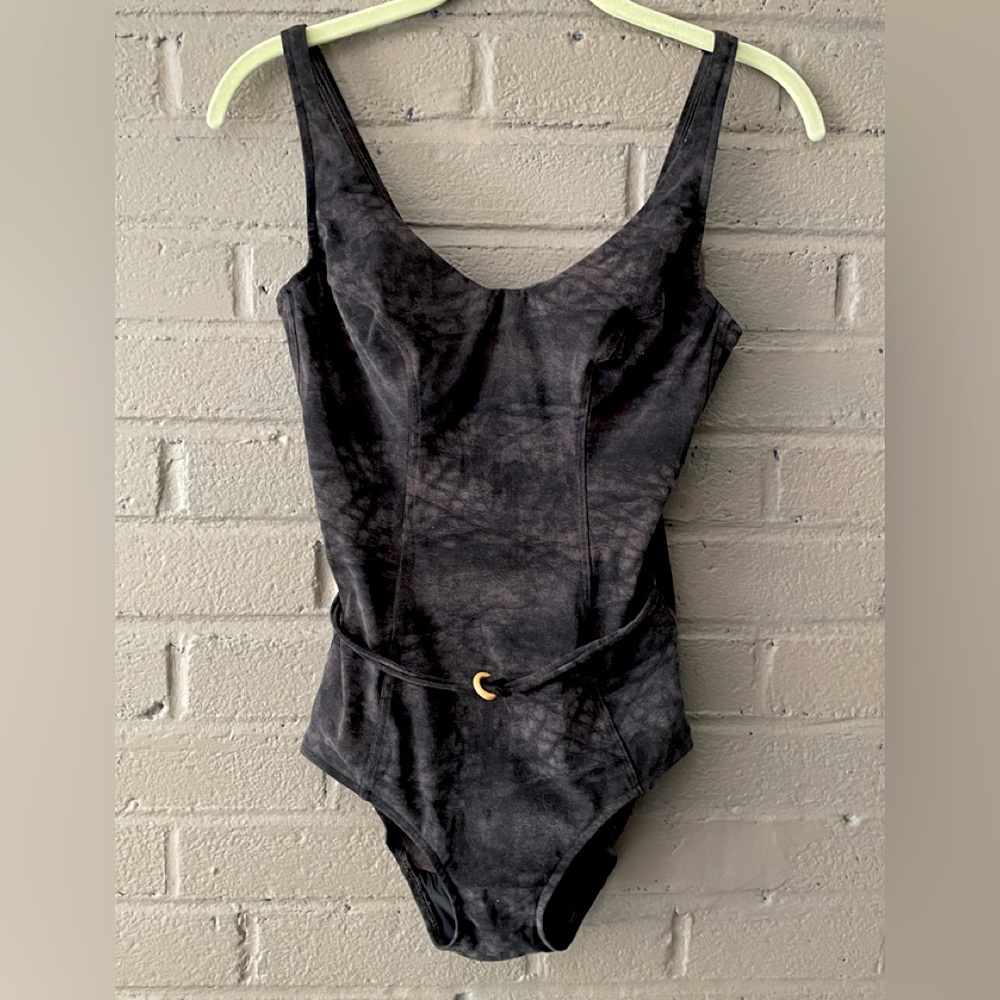Lise Charmel faux suede  stretch one piece swimsuit